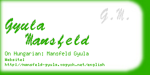 gyula mansfeld business card